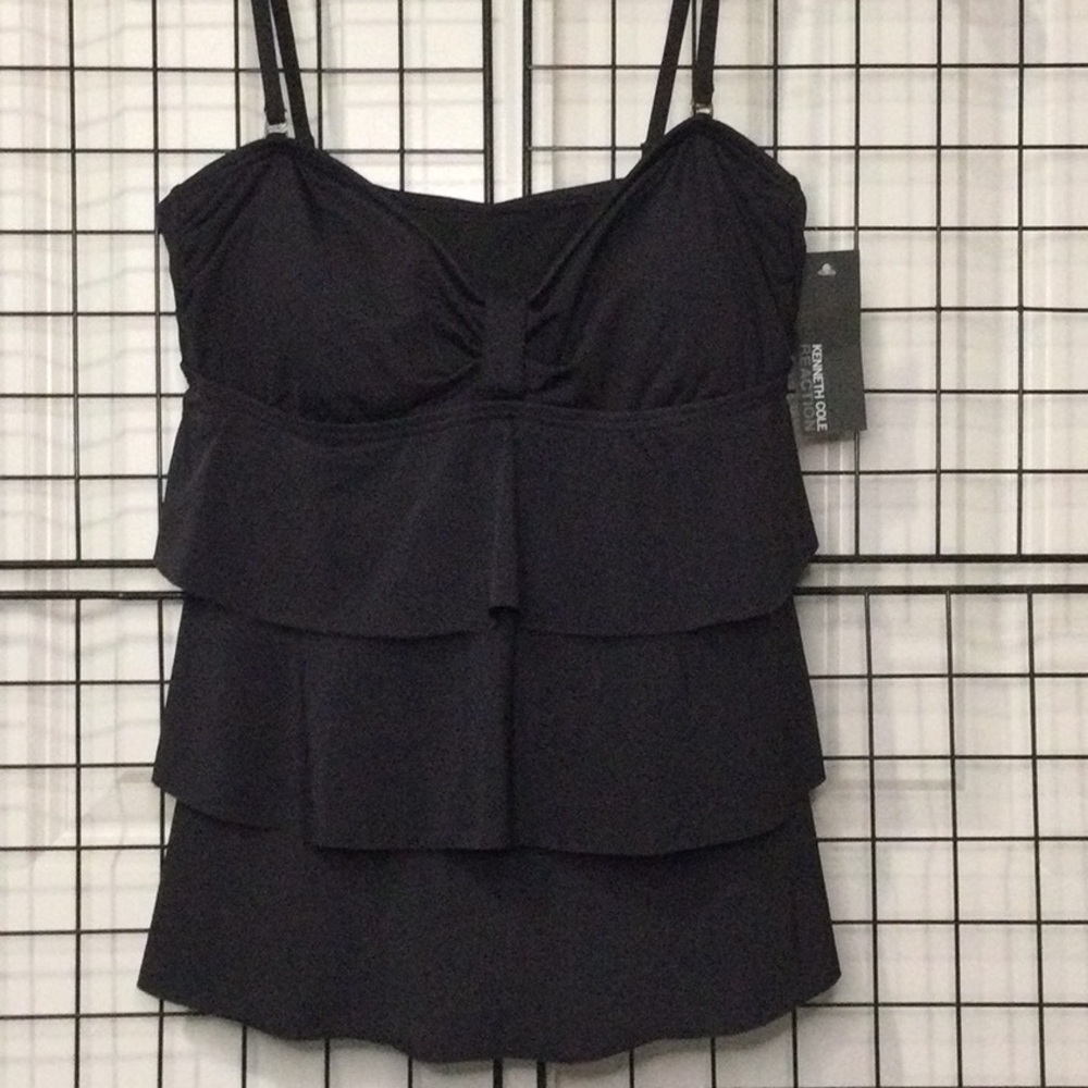 NWT. Cute black layered bikini top.